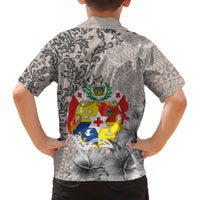 Tonga Culture Family Matching Puletasi and Hawaiian Shirt Ngatu Pattern and Blooming Hibiscus