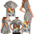 Tonga Culture Family Matching Short Sleeve Bodycon Dress and Hawaiian Shirt Ngatu Pattern and Blooming Hibiscus