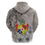 Tonga Culture Hoodie Ngatu Pattern and Blooming Hibiscus