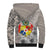 Tonga Culture Sherpa Hoodie Ngatu Pattern and Blooming Hibiscus