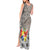 Tonga Culture Tank Maxi Dress Ngatu Pattern and Blooming Hibiscus