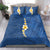 Polynesian Hibiscus and Plumeria with Tapa Pattern Bedding Set Blue Color