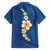 Polynesian Hibiscus and Plumeria with Tapa Pattern Hawaiian Shirt Blue Color