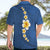 Polynesian Hibiscus and Plumeria with Tapa Pattern Hawaiian Shirt Blue Color