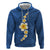 Polynesian Hibiscus and Plumeria with Tapa Pattern Hoodie Blue Color