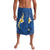 Polynesian Hibiscus and Plumeria with Tapa Pattern Lavalava Blue Color