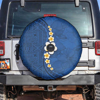 Polynesian Hibiscus and Plumeria with Tapa Pattern Spare Tire Cover Blue Color LT03 Blue - Polynesian Pride