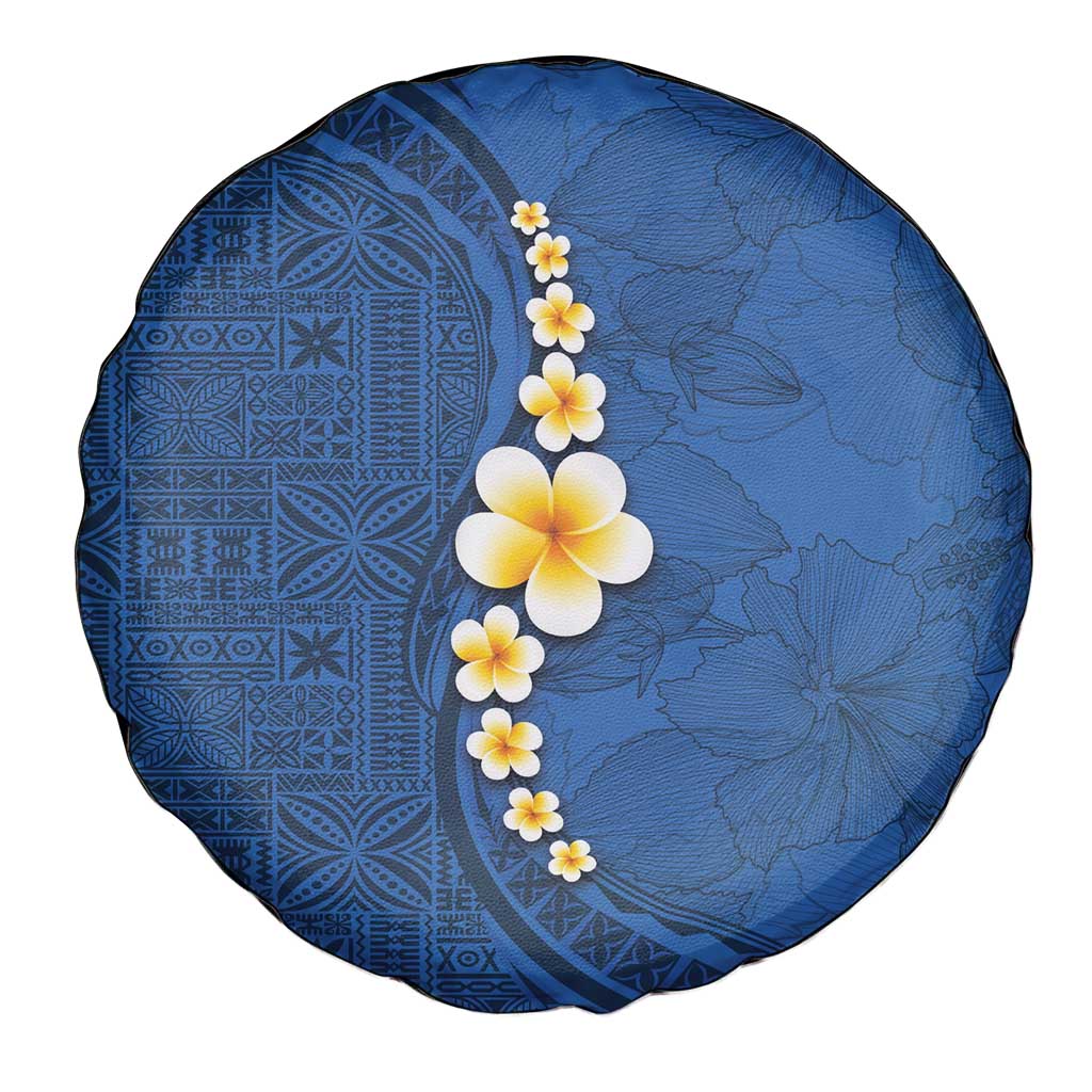 Polynesian Hibiscus and Plumeria with Tapa Pattern Spare Tire Cover Blue Color LT03 - Polynesian Pride