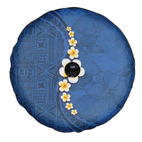 Polynesian Hibiscus and Plumeria with Tapa Pattern Spare Tire Cover Blue Color LT03 - Polynesian Pride