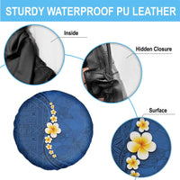 Polynesian Hibiscus and Plumeria with Tapa Pattern Spare Tire Cover Blue Color LT03 - Polynesian Pride