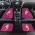 Polynesian Hibiscus and Plumeria with Tapa Pattern Car Mats Pink Color