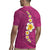 Polynesian Hibiscus and Plumeria with Tapa Pattern Rugby Jersey Pink Color