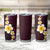 Polynesian Hibiscus and Plumeria with Tapa Pattern Tumbler Cup Pink Color