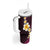 Polynesian Hibiscus and Plumeria with Tapa Pattern Tumbler With Handle Pink Color