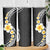 Pacific Hibiscus and Plumeria with Tapa Pattern Skinny Tumbler Black Color