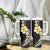 Pacific Hibiscus and Plumeria with Tapa Pattern Tumbler With Handle Black Color