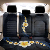 Pacific Hibiscus and Plumeria with Tapa Pattern Back Car Seat Cover Dark Blue Color