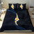 Pacific Hibiscus and Plumeria with Tapa Pattern Bedding Set Dark Blue Color