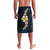 Pacific Hibiscus and Plumeria with Tapa Pattern Lavalava Dark Blue Color