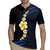 Pacific Hibiscus and Plumeria with Tapa Pattern Rugby Jersey Dark Blue Color