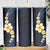 Pacific Hibiscus and Plumeria with Tapa Pattern Skinny Tumbler Dark Blue Color