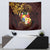 Tonga Ngatu and Hibiscus with Polynesian Tattoo Tapestry Gold and Oxblood Color