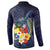 Tonga Vava'u Humpback Whale Blue Water Button Sweatshirt Polynesian Hibiscus Flowers