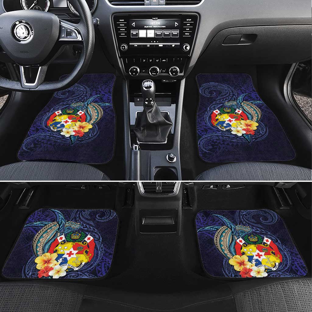 Tonga Vava'u Humpback Whale Blue Water Car Mats Polynesian Hibiscus Flowers