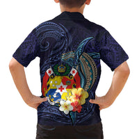 Tonga Vava'u Humpback Whale Blue Water Family Matching Long Sleeve Bodycon Dress and Hawaiian Shirt Polynesian Hibiscus Flowers LT03 - Polynesian Pride