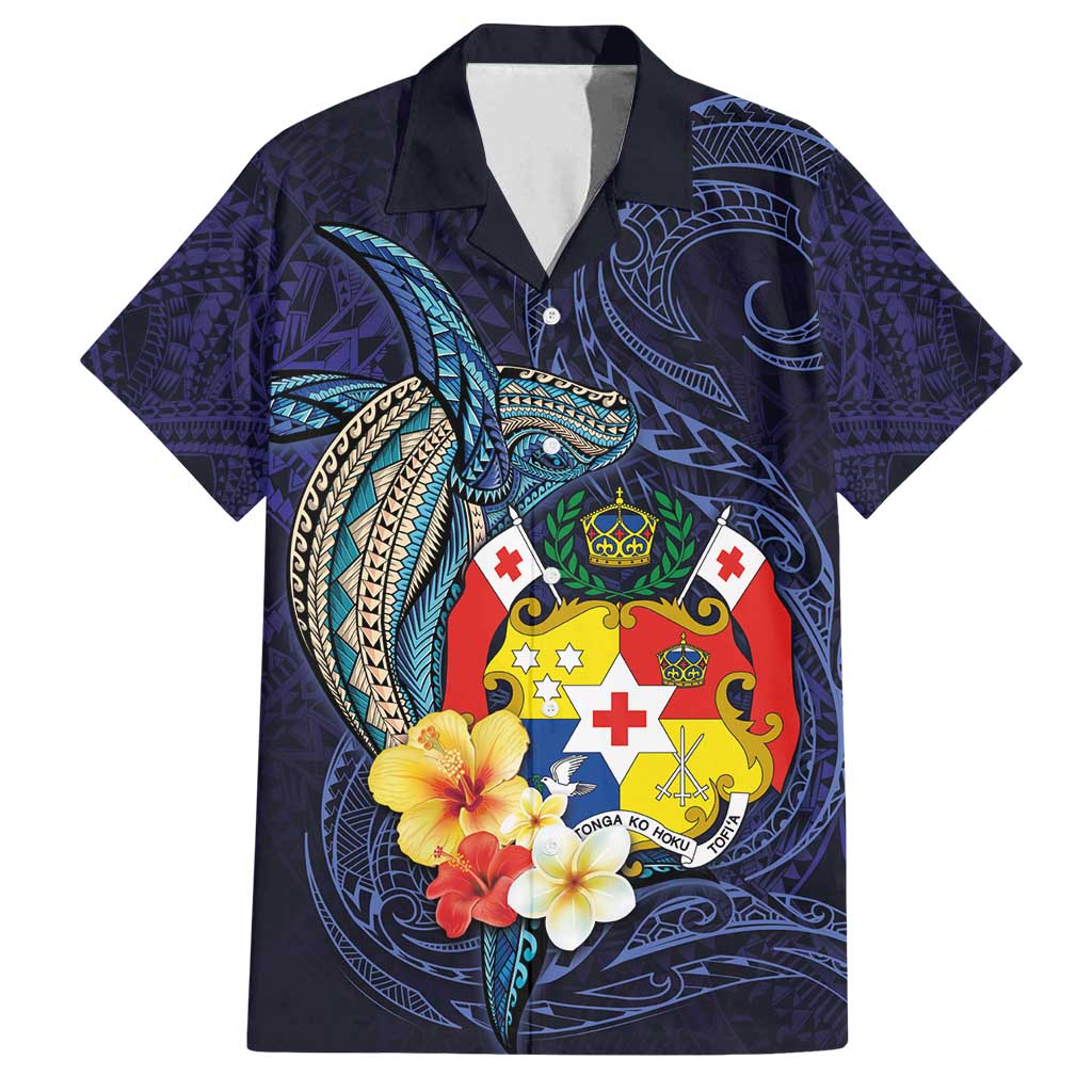 Tonga Vava'u Humpback Whale Blue Water Family Matching Long Sleeve Bodycon Dress and Hawaiian Shirt Polynesian Hibiscus Flowers LT03 Dad's Shirt - Short Sleeve Blue - Polynesian Pride