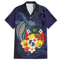Tonga Vava'u Humpback Whale Blue Water Family Matching Long Sleeve Bodycon Dress and Hawaiian Shirt Polynesian Hibiscus Flowers LT03 Dad's Shirt - Short Sleeve Blue - Polynesian Pride