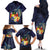 Tonga Vava'u Humpback Whale Blue Water Family Matching Off The Shoulder Long Sleeve Dress and Hawaiian Shirt Polynesian Hibiscus Flowers