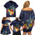 Tonga Vava'u Humpback Whale Blue Water Family Matching Off Shoulder Short Dress and Hawaiian Shirt Polynesian Hibiscus Flowers