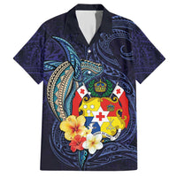 Tonga Vava'u Humpback Whale Blue Water Family Matching Short Sleeve Bodycon Dress and Hawaiian Shirt Polynesian Hibiscus Flowers LT03 Dad's Shirt - Short Sleeve Blue - Polynesian Pride