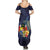 Tonga Vava'u Humpback Whale Blue Water Family Matching Summer Maxi Dress and Hawaiian Shirt Polynesian Hibiscus Flowers