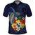 Tonga Vava'u Humpback Whale Blue Water Polo Shirt Polynesian Hibiscus Flowers