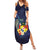 Tonga Vava'u Humpback Whale Blue Water Summer Maxi Dress Polynesian Hibiscus Flowers