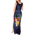 Tonga Vava'u Humpback Whale Blue Water Tank Maxi Dress Polynesian Hibiscus Flowers