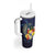 Tonga Vava'u Humpback Whale Blue Water Tumbler With Handle Polynesian Hibiscus Flowers