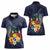 Tonga Vava'u Humpback Whale Blue Water Women Polo Shirt Polynesian Hibiscus Flowers