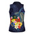 Tonga Vava'u Humpback Whale Blue Water Women Sleeveless Polo Shirt Polynesian Hibiscus Flowers