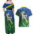 Solomon Islands Polynesian Tribal Shark and Crocodile Couples Matching Off Shoulder Maxi Dress and Hawaiian Shirt