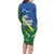 Solomon Islands Polynesian Tribal Shark and Crocodile Family Matching Long Sleeve Bodycon Dress and Hawaiian Shirt