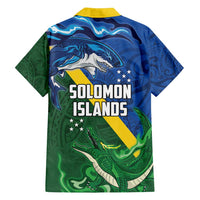 Solomon Islands Polynesian Tribal Shark and Crocodile Family Matching Puletasi and Hawaiian Shirt