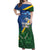 Solomon Islands Polynesian Tribal Shark and Crocodile Off Shoulder Maxi Dress