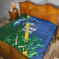 Solomon Islands Polynesian Tribal Shark and Crocodile Quilt