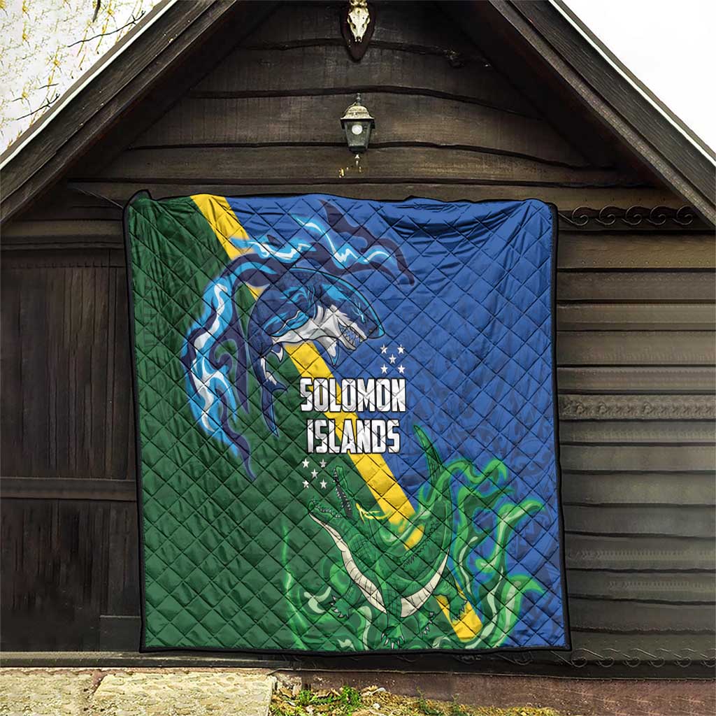 Solomon Islands Polynesian Tribal Shark and Crocodile Quilt