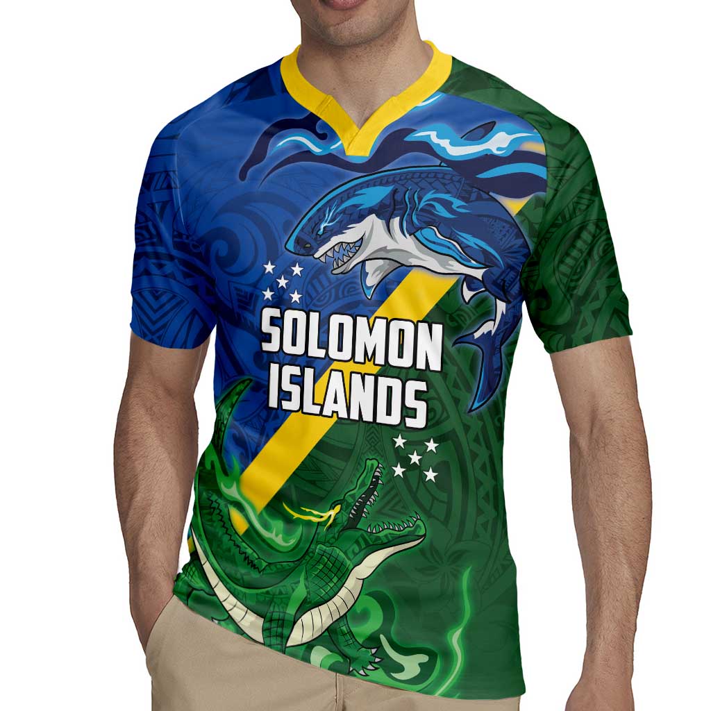 Solomon Islands Polynesian Tribal Shark and Crocodile Rugby Jersey