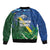 Solomon Islands Polynesian Tribal Shark and Crocodile Sleeve Zip Bomber Jacket