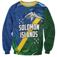 Solomon Islands Polynesian Tribal Shark and Crocodile Sweatshirt